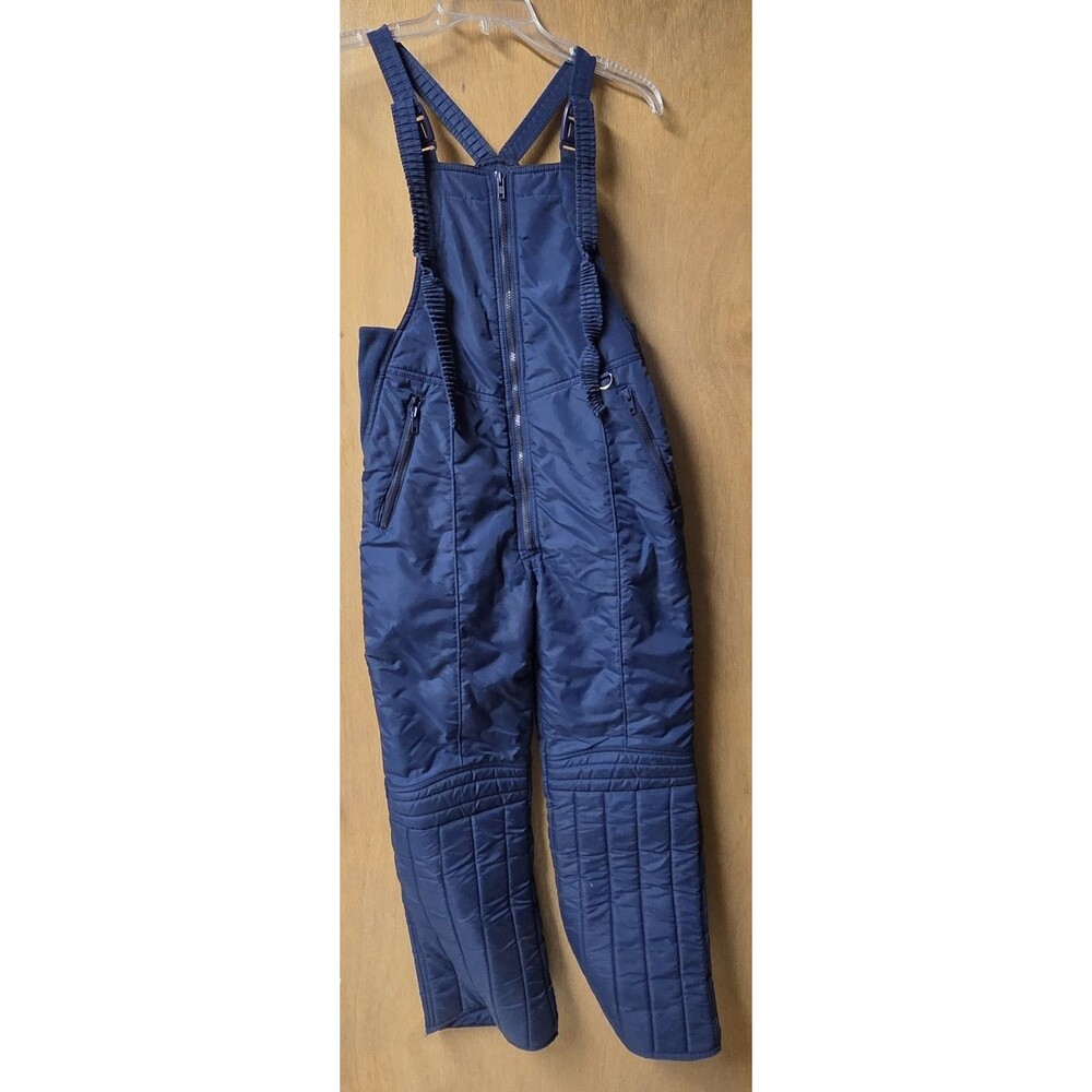 VTG 80s 90s Tiger Bay Kids YOUTH Large 14 16 Navy Blue Ski Snow Bib Overalls